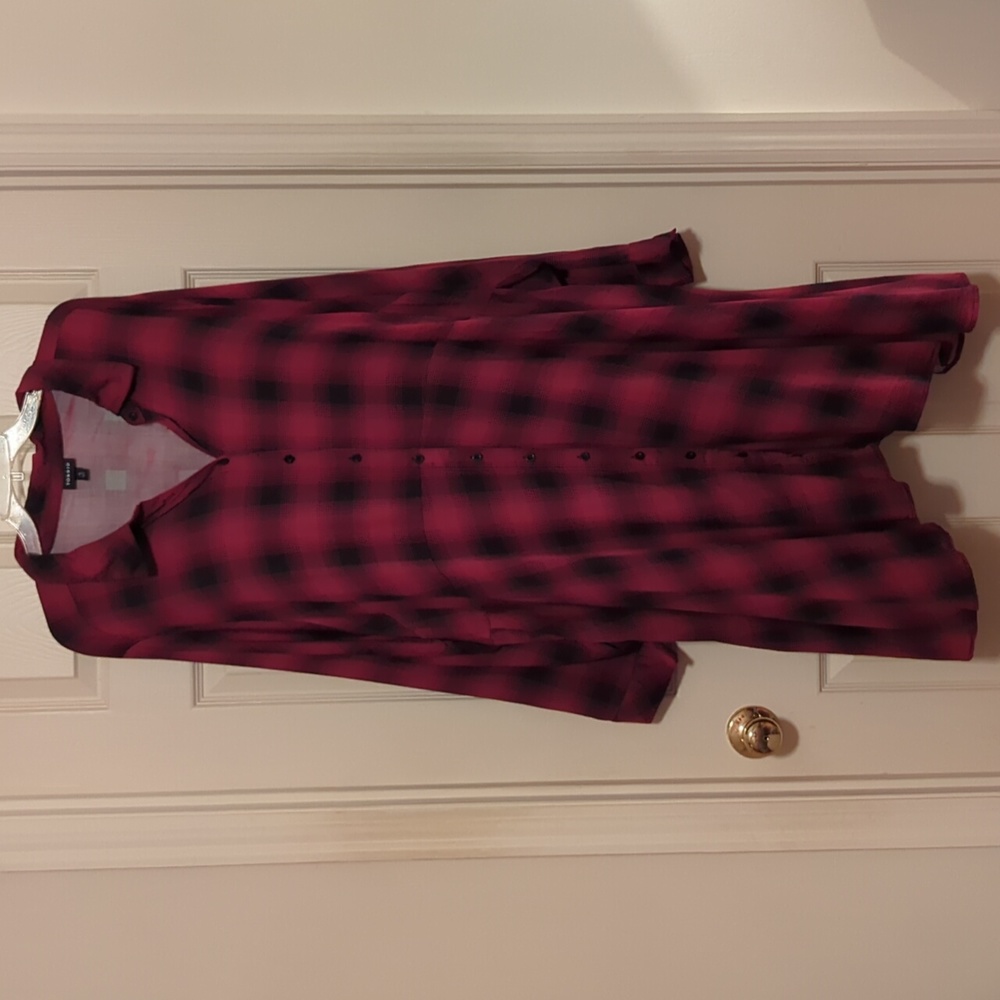 Torrid Mini Challis Shirt Dress Plaid Size 5